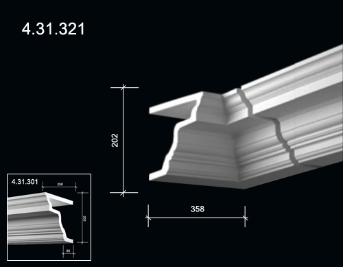 4.31.321  Polyurethane decorative elements