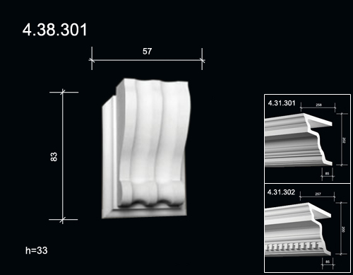 4.38.301  Polyurethane decorative elements