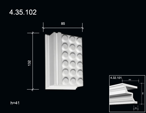 4.35.102  Polyurethane decorative elements