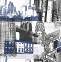 104631 Fresco New York Blue/Black wallpaper